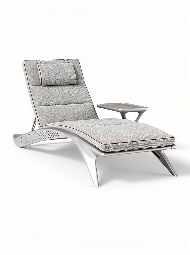 Nowoczesny leżak ogrodowy z aluminiową ramą i ergonomicznym designem.